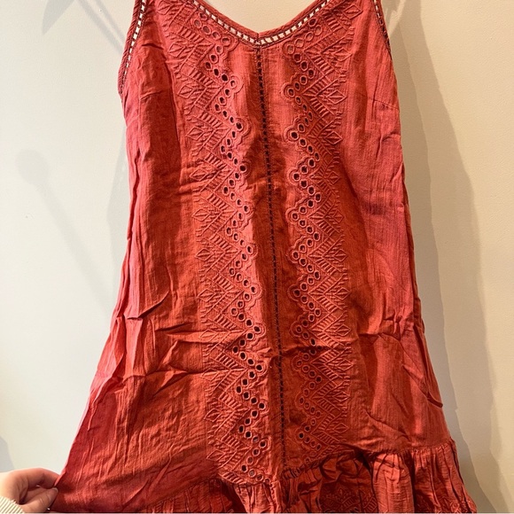 House of Harlow 1960 Flounce Hem Eyelet Mini Dress - Picture 2 of 4